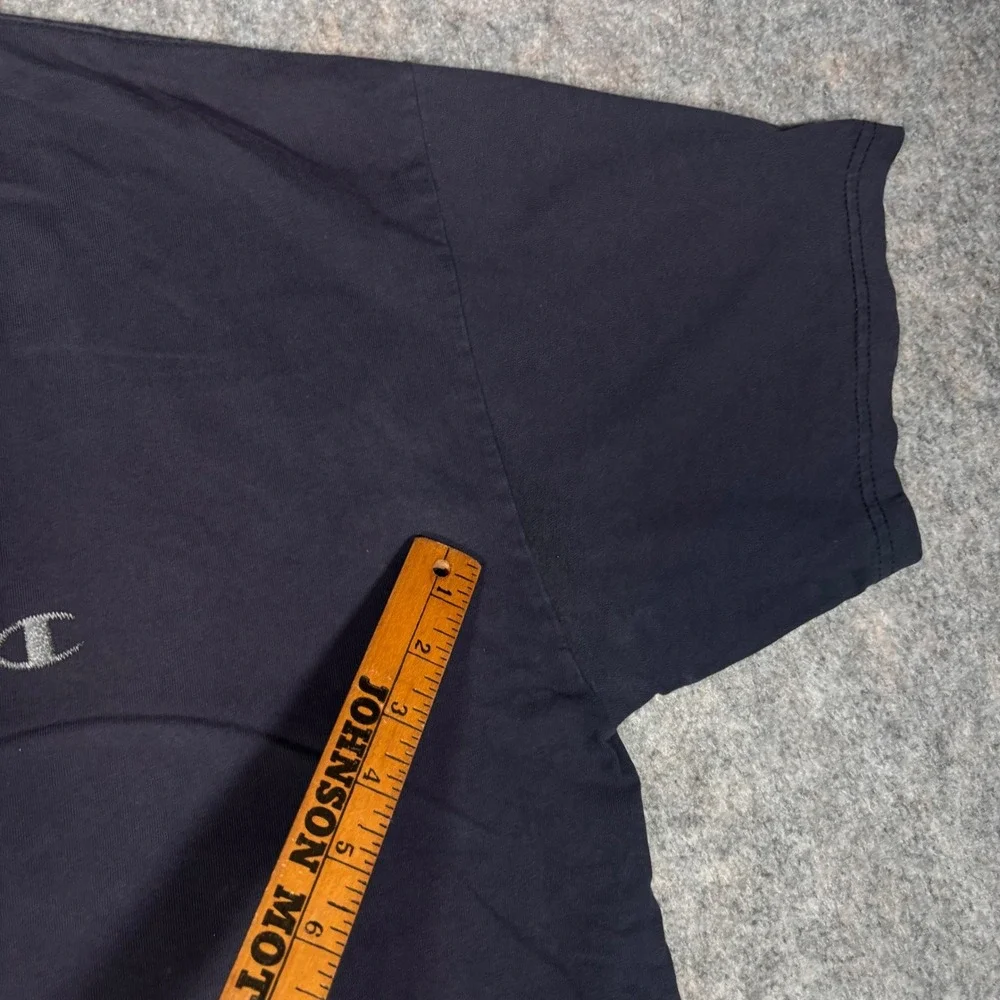 VTG Champion T-Shirt Mens XL Navy Blue Embroidered C Logo Short Sleeve Cotton - Picture 2 of 8